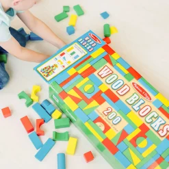 Blocks & Stacking|Colors & Shapes>Melissa & Doug 200 Piece Wood Blocks Set