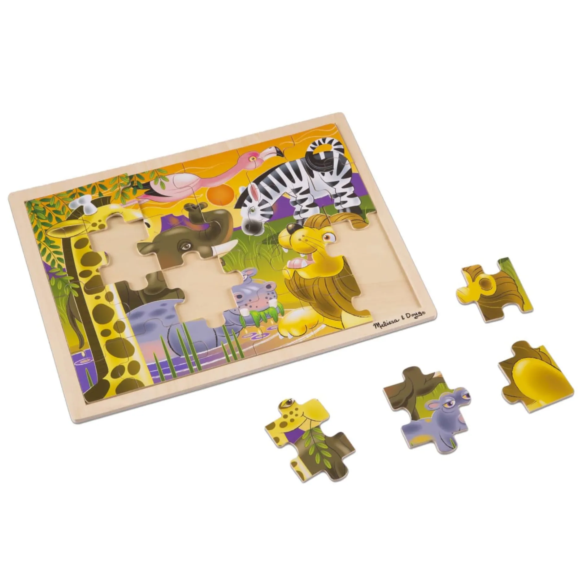 Animals & Nature Puzzles>Melissa & Doug African Plains Wooden Jigsaw Puzzle - 24 Pieces