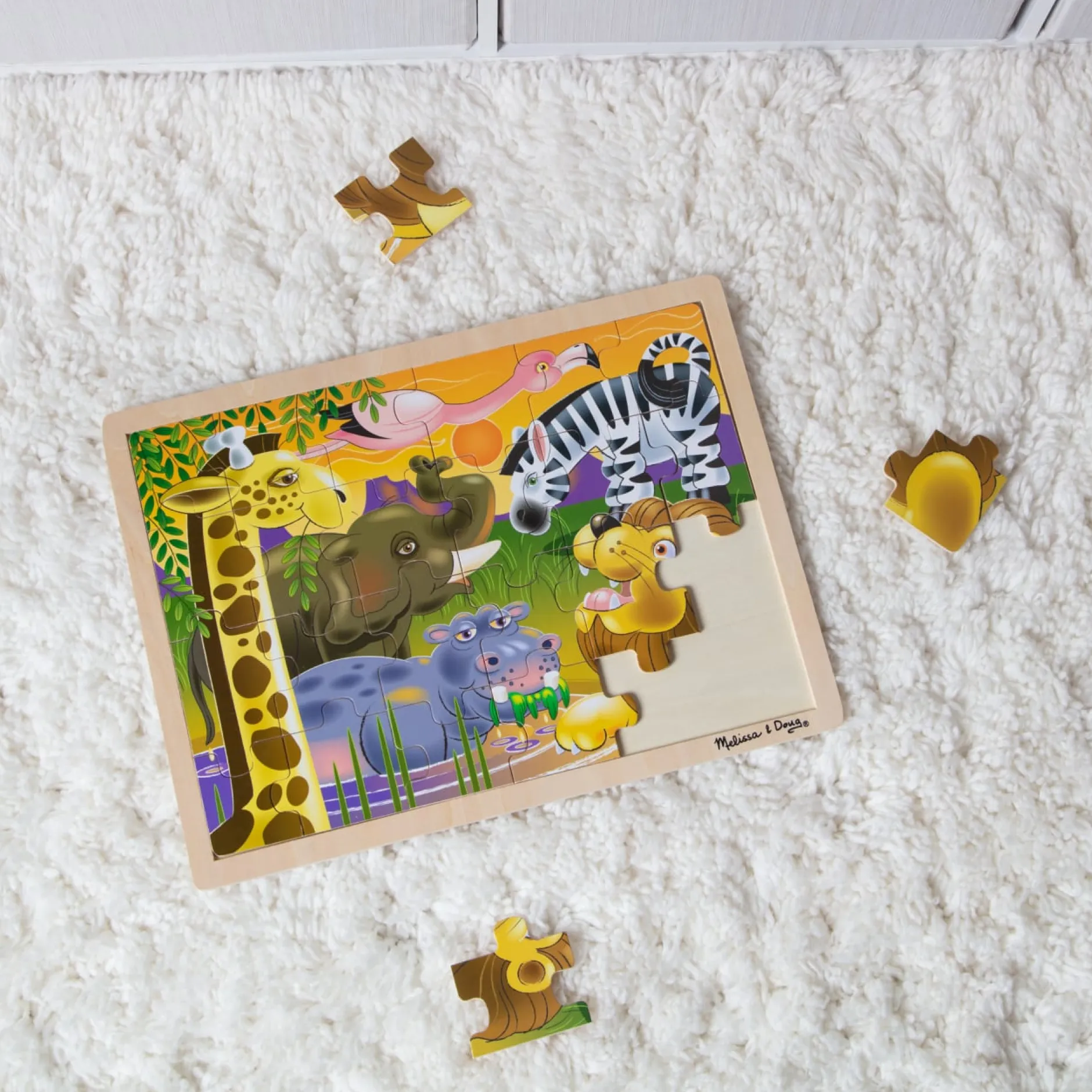 Animals & Nature Puzzles>Melissa & Doug African Plains Wooden Jigsaw Puzzle - 24 Pieces