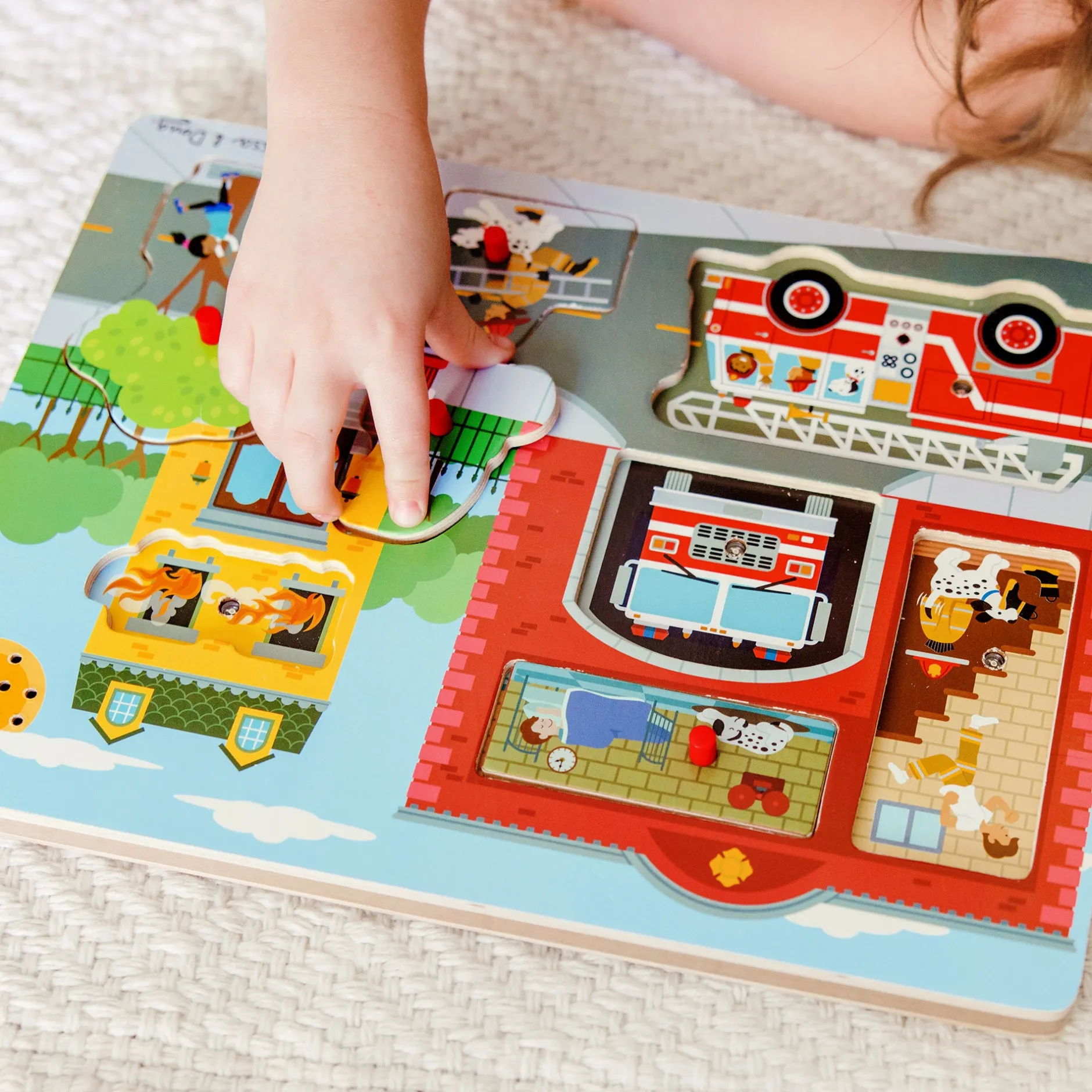 Vehicle & Train Puzzles>Melissa & Doug Around the Fire Station Sound Puzzle - 8 Pieces