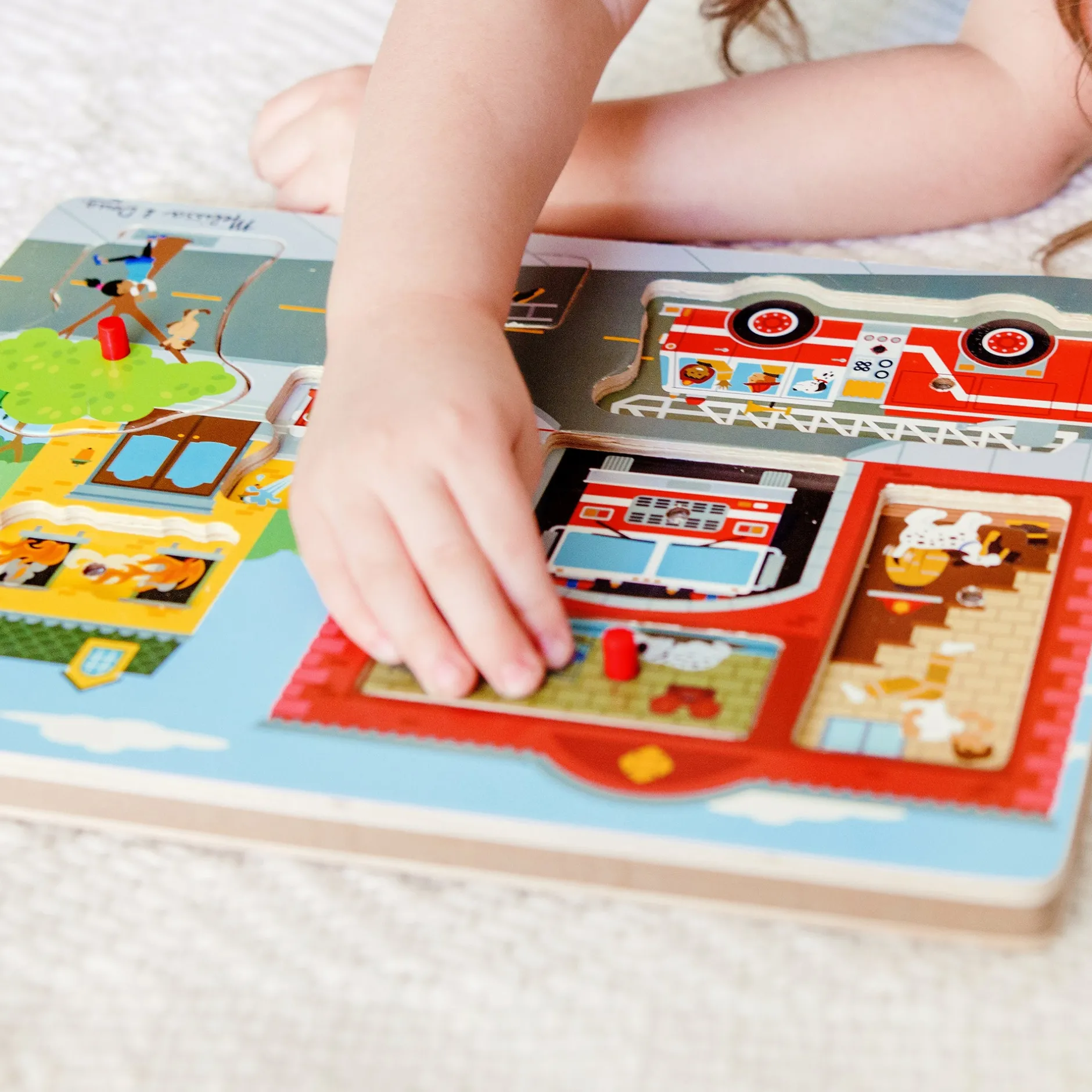 Vehicle & Train Puzzles>Melissa & Doug Around the Fire Station Sound Puzzle - 8 Pieces