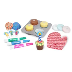 Play Food & Play Sets>Melissa & Doug Bake & Decorate Wooden Cupcake Play Set