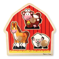 Animals & Nature Puzzles>Melissa & Doug Barnyard Animals Jumbo Knob Puzzle - 3 Pieces