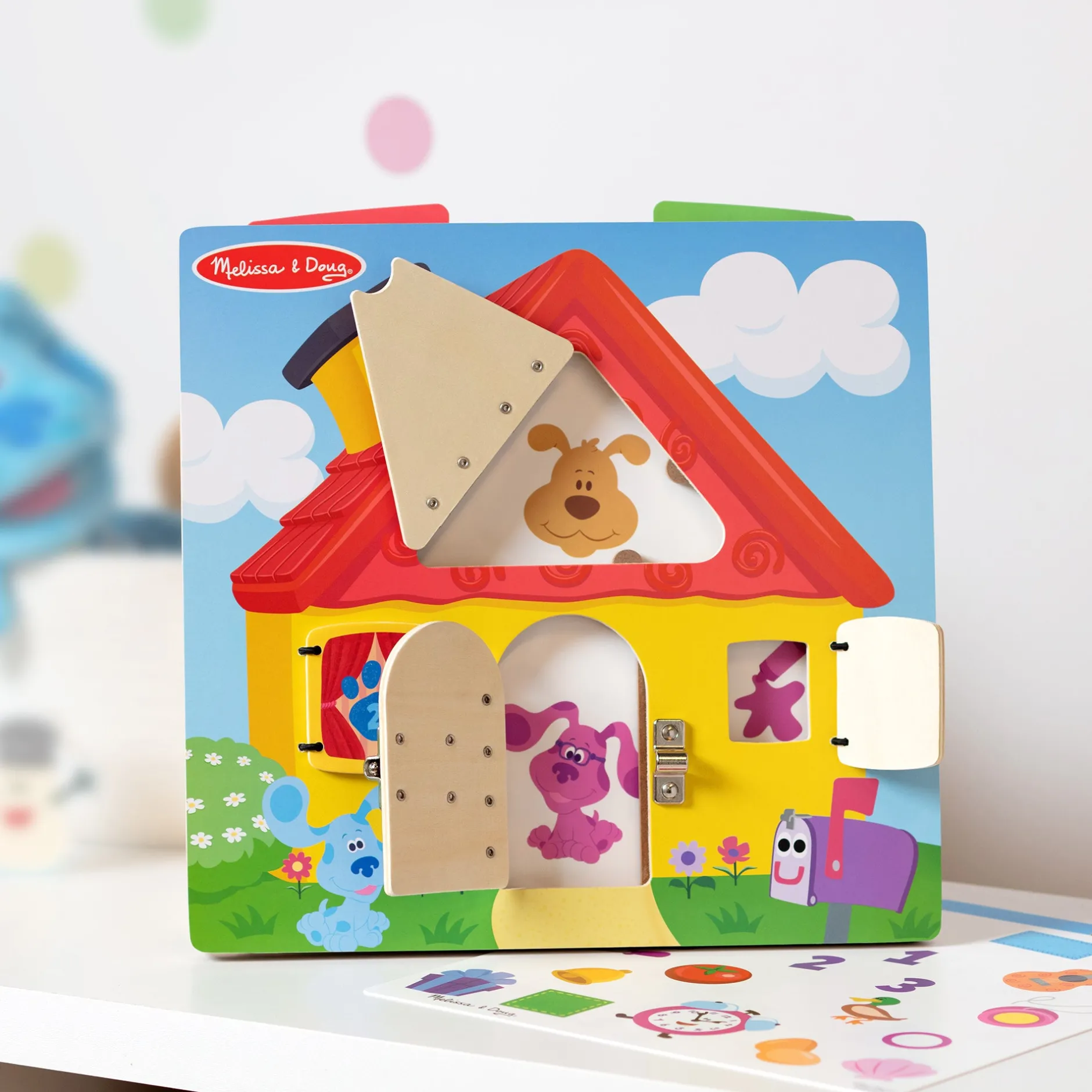 Motor Skills>Melissa & Doug Blue's Clues & You! Wooden Lift-the-Flap Activity Board