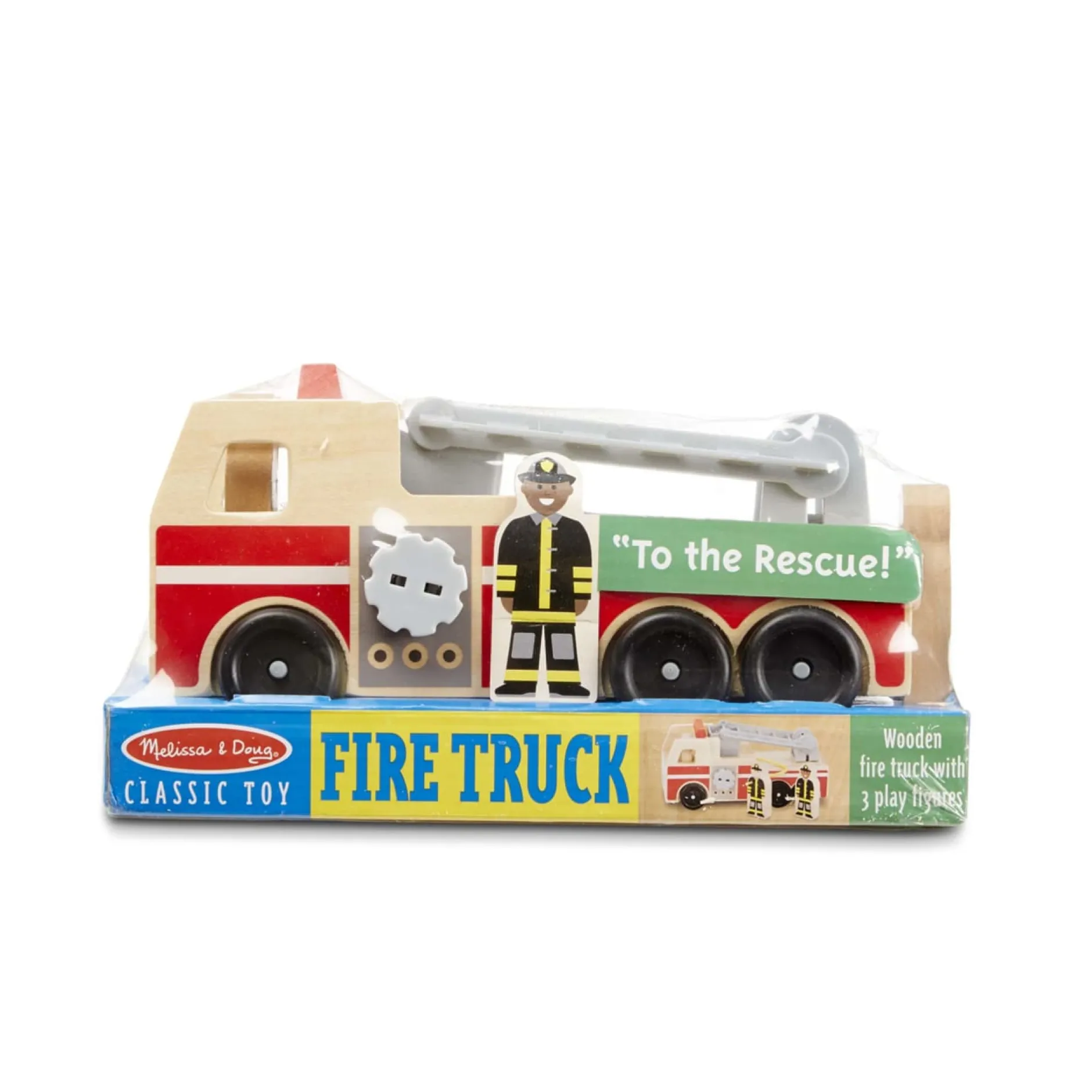 Vehicles & Trains>Melissa & Doug Classic Wooden Fire Truck Play Set