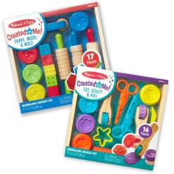 Craft & Stamp Kits>Melissa & Doug Clay Activity 2-Pack: Shape, Model & Mold; Cut, Sculpt & Stamp