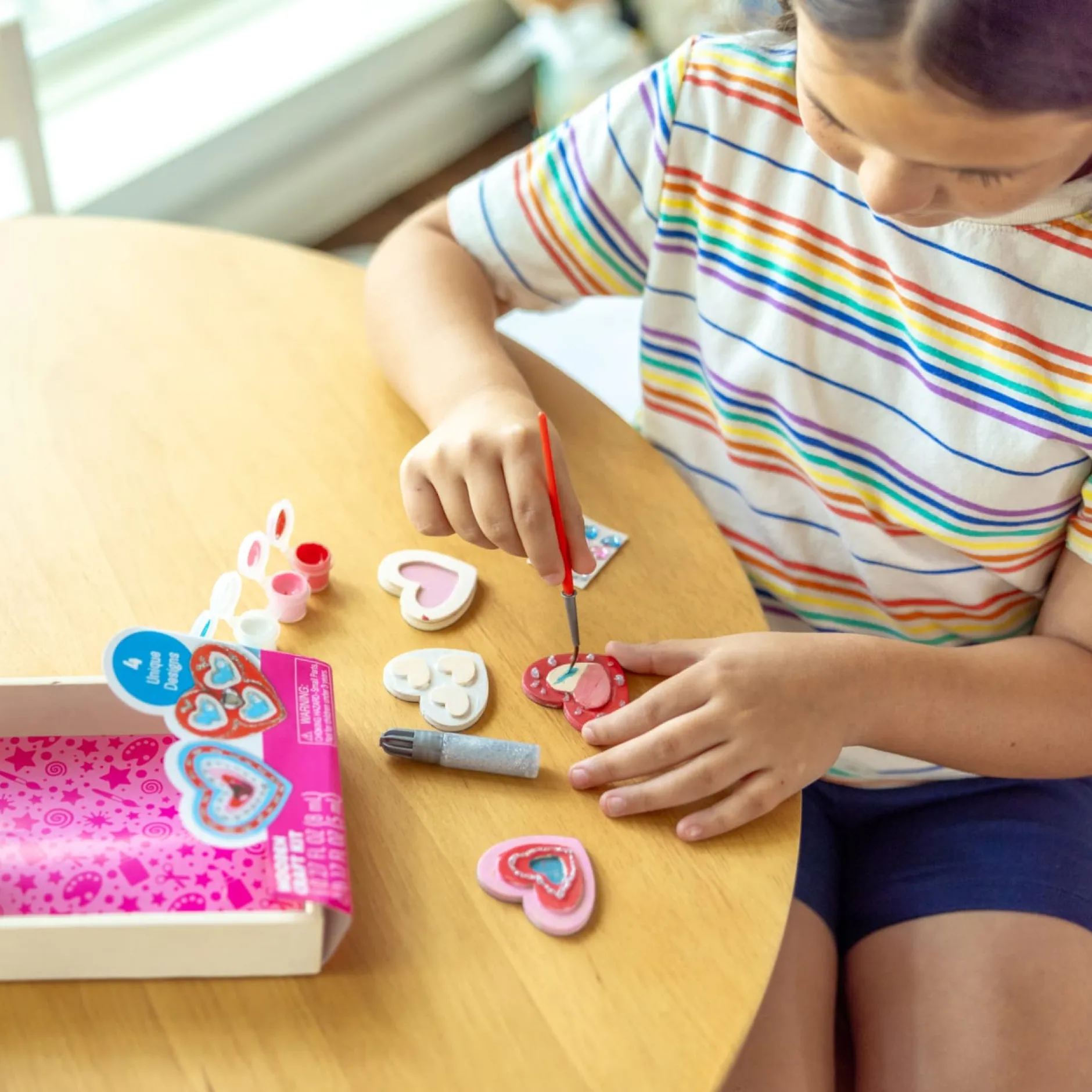 Craft & Stamp Kits>Melissa & Doug Created by Me! Heart Magnets Wooden Craft Kit