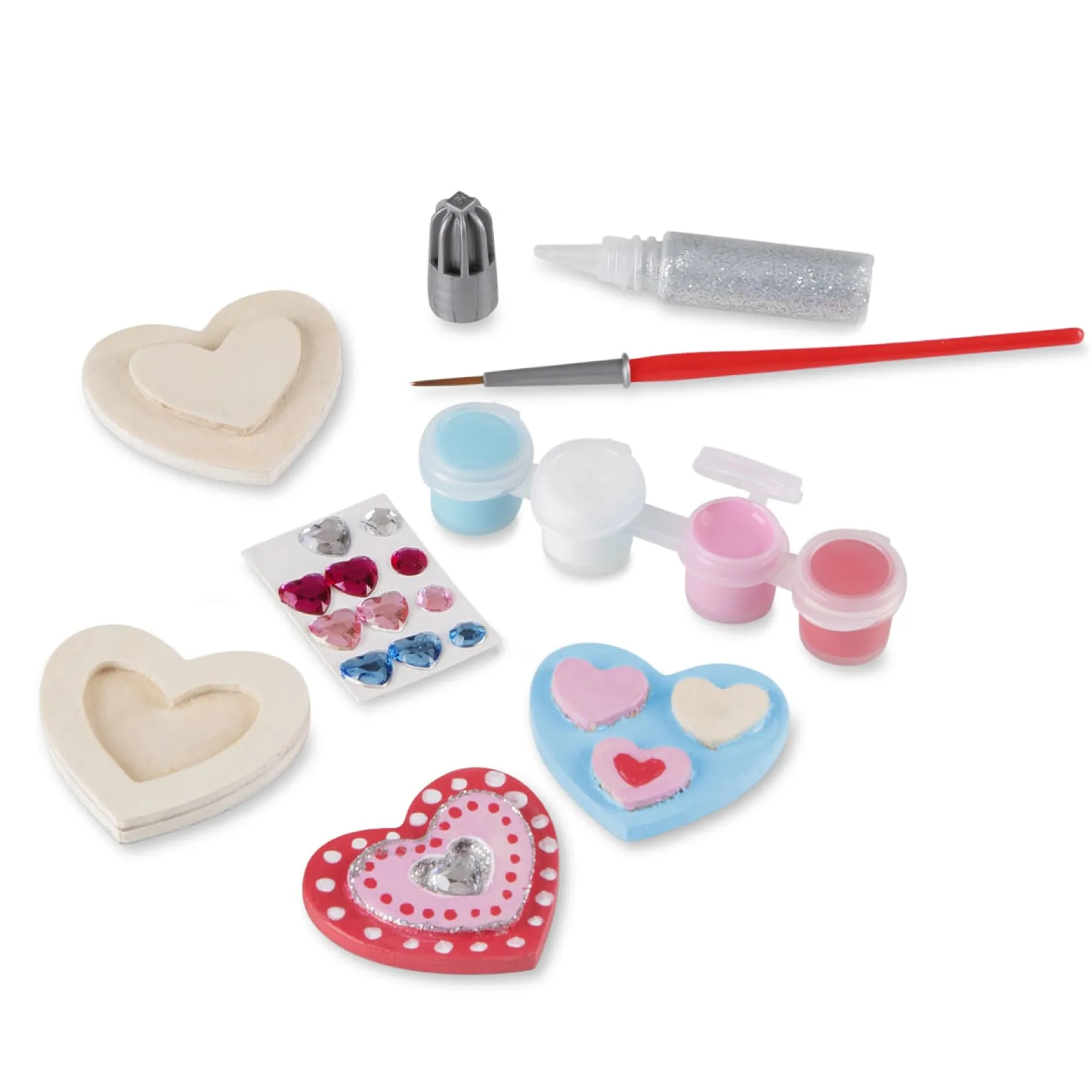 Craft & Stamp Kits>Melissa & Doug Created by Me! Heart Magnets Wooden Craft Kit