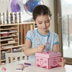 Craft & Stamp Kits>Melissa & Doug Created by Me! Jewelry Box Wooden Craft Kit