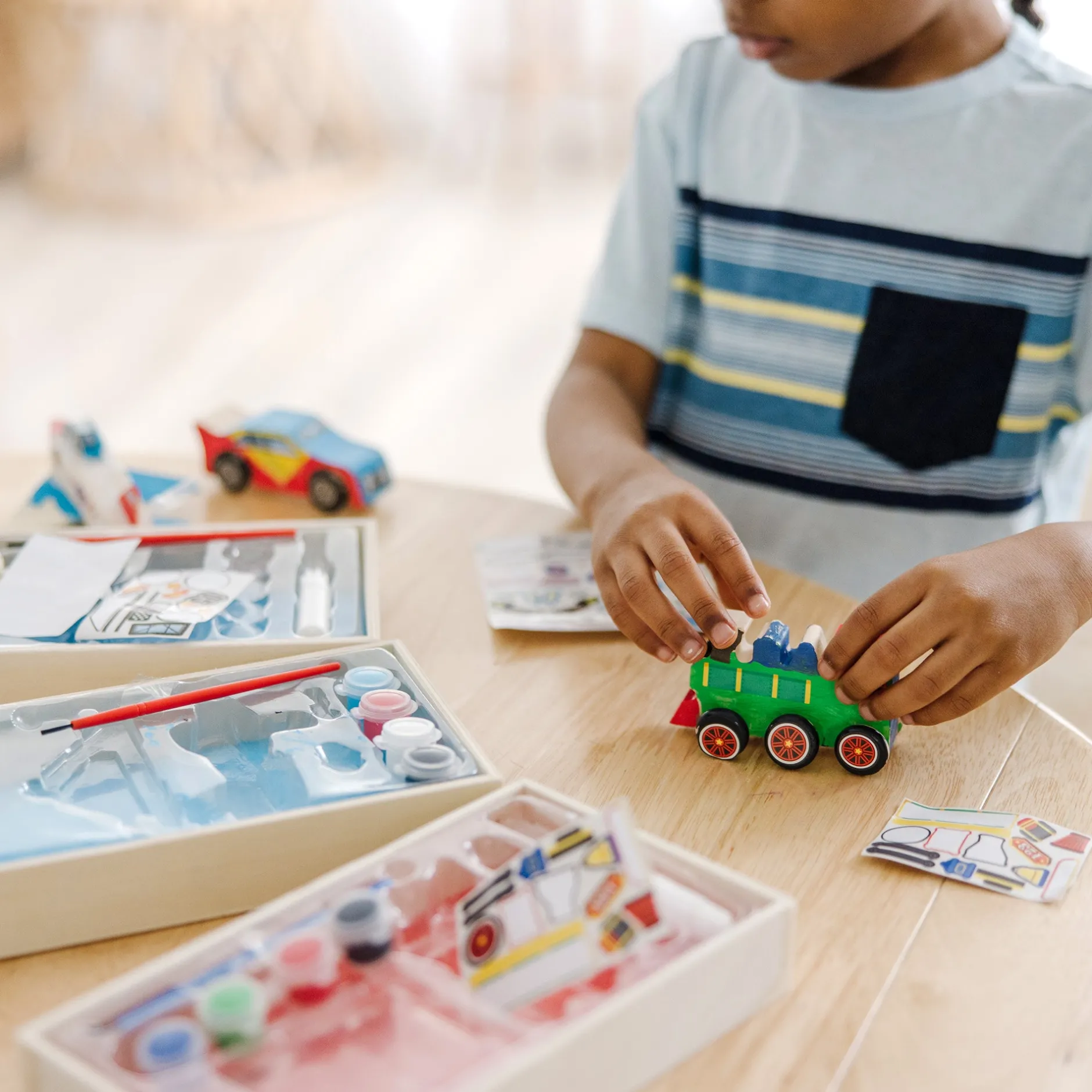 Craft & Stamp Kits>Melissa & Doug Createed by Me!™ Vehicle Craft Kit 3-Pack: Plane, Train, Race Car
