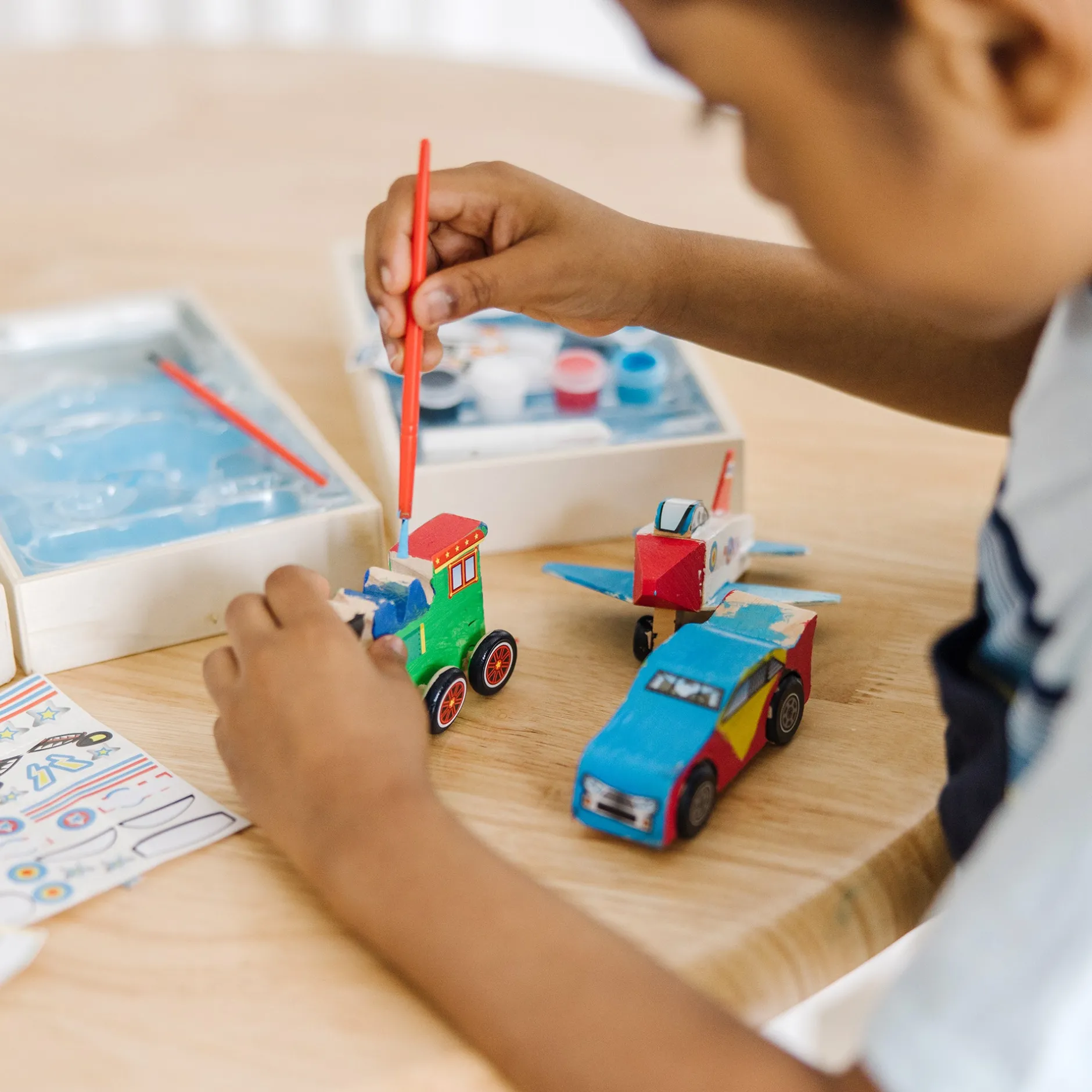 Craft & Stamp Kits>Melissa & Doug Createed by Me!™ Vehicle Craft Kit 3-Pack: Plane, Train, Race Car