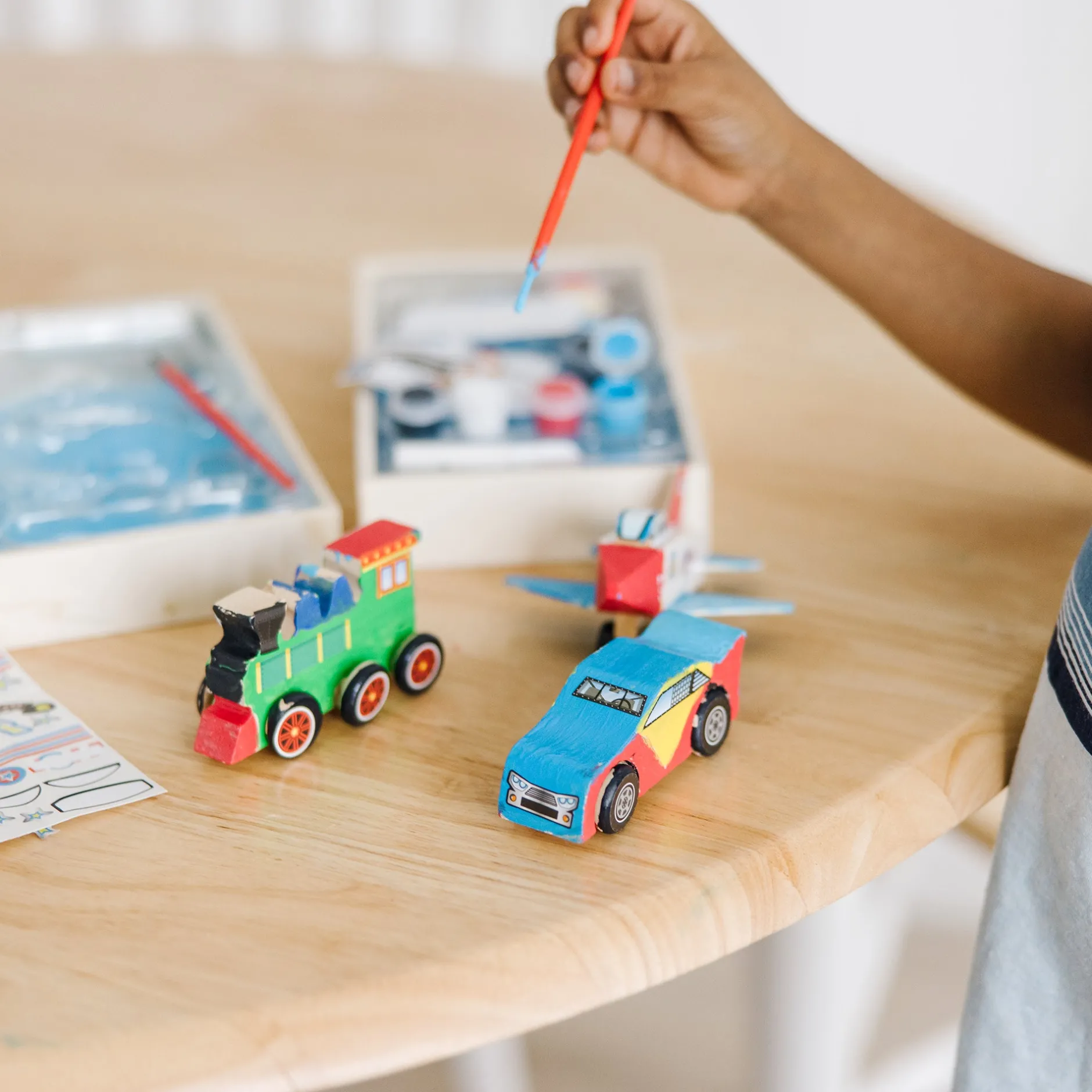 Craft & Stamp Kits>Melissa & Doug Createed by Me!™ Vehicle Craft Kit 3-Pack: Plane, Train, Race Car