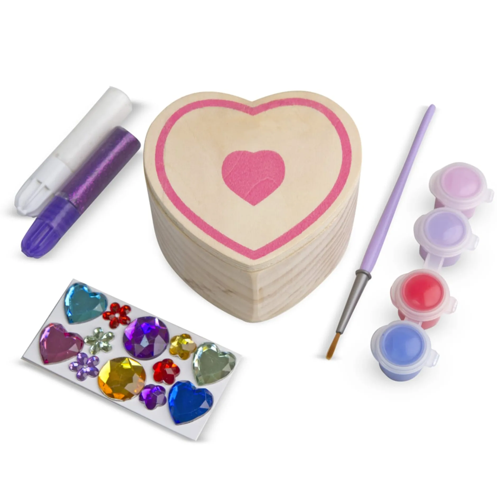 Craft & Stamp Kits>Melissa & Doug Decorate-Your-Own Wooden Heart Box