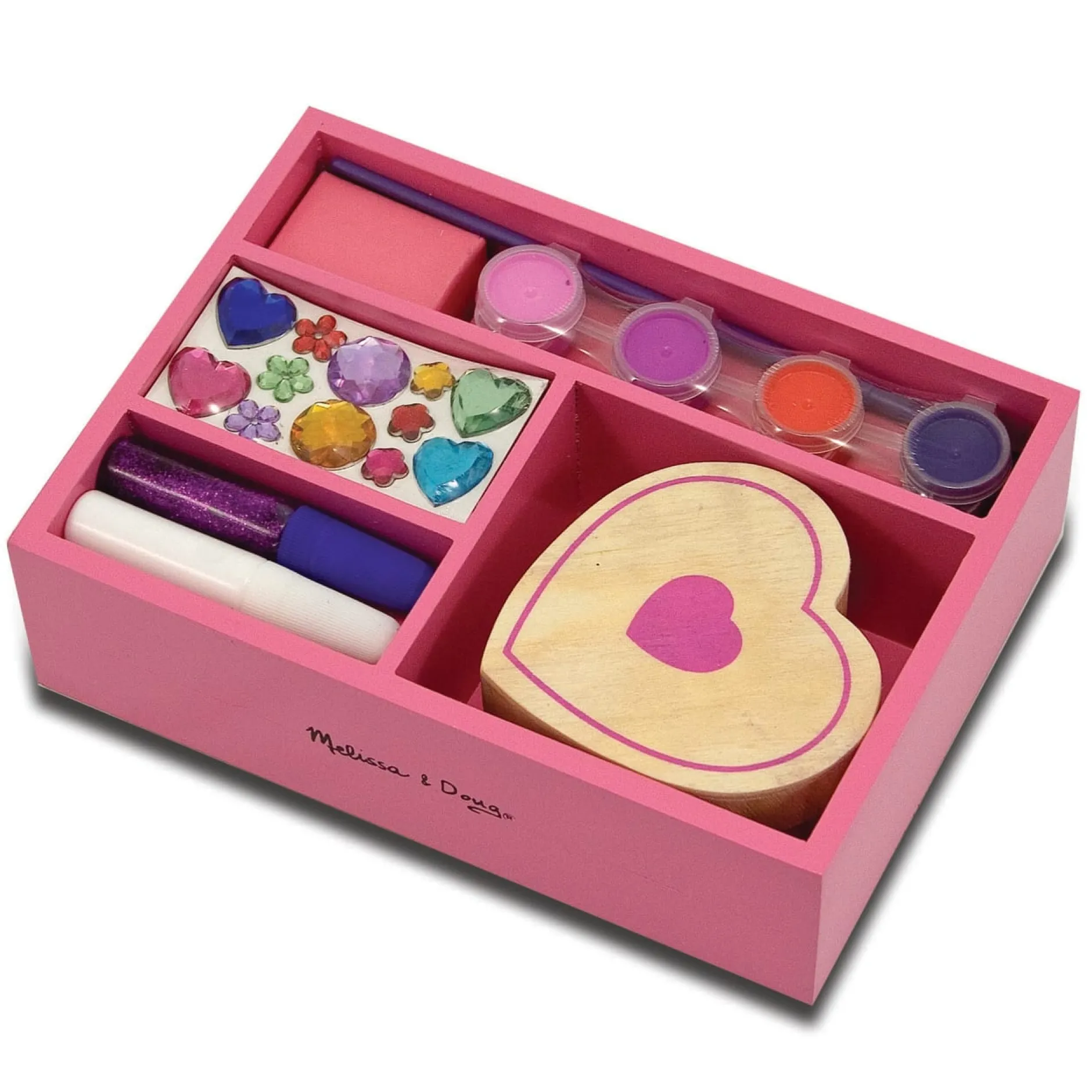 Craft & Stamp Kits>Melissa & Doug Decorate-Your-Own Wooden Heart Box