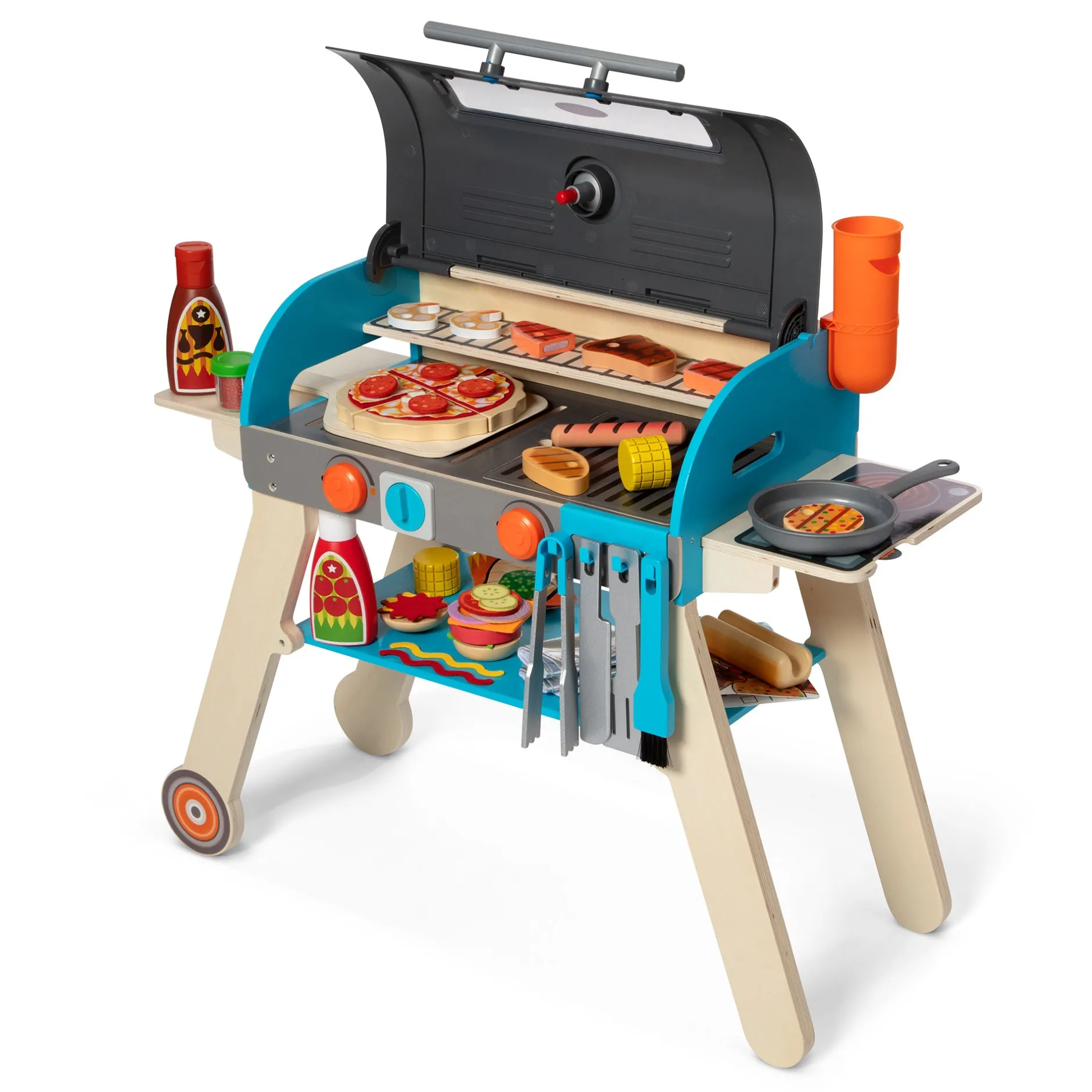 Play Food & Play Sets>Melissa & Doug Deluxe Grill & Pizza Oven Play Set