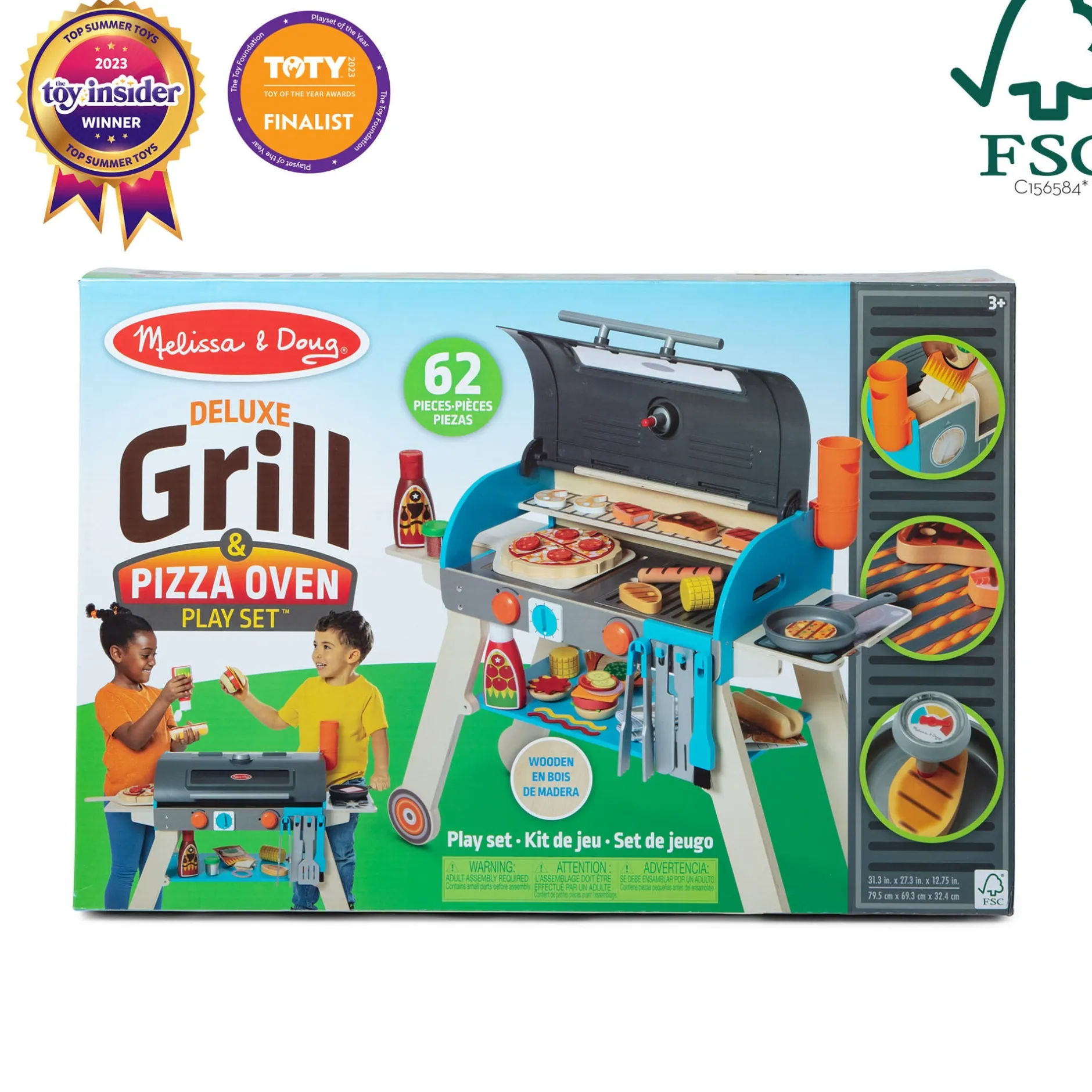 Play Food & Play Sets>Melissa & Doug Deluxe Grill & Pizza Oven Play Set