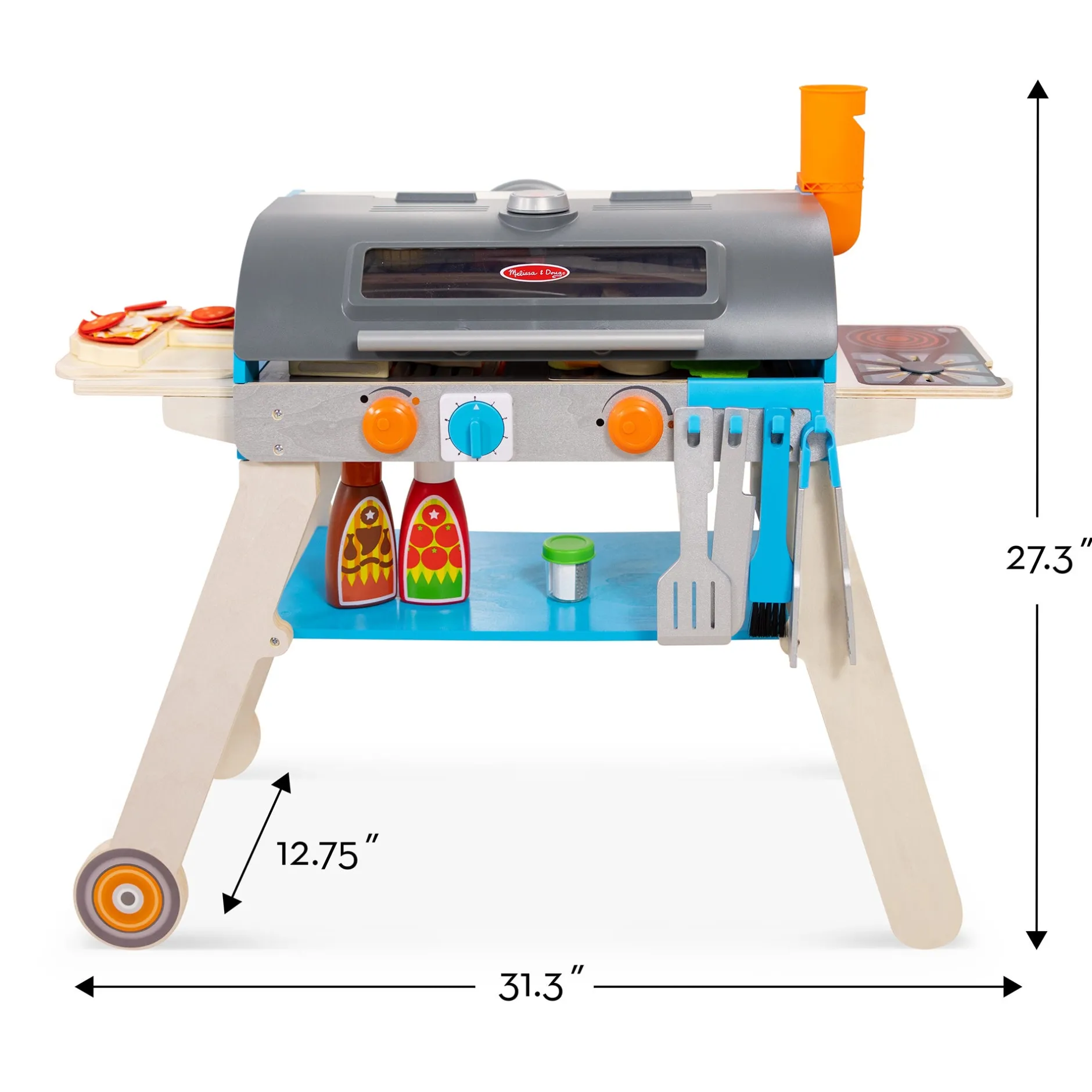Play Food & Play Sets>Melissa & Doug Deluxe Grill & Pizza Oven Play Set