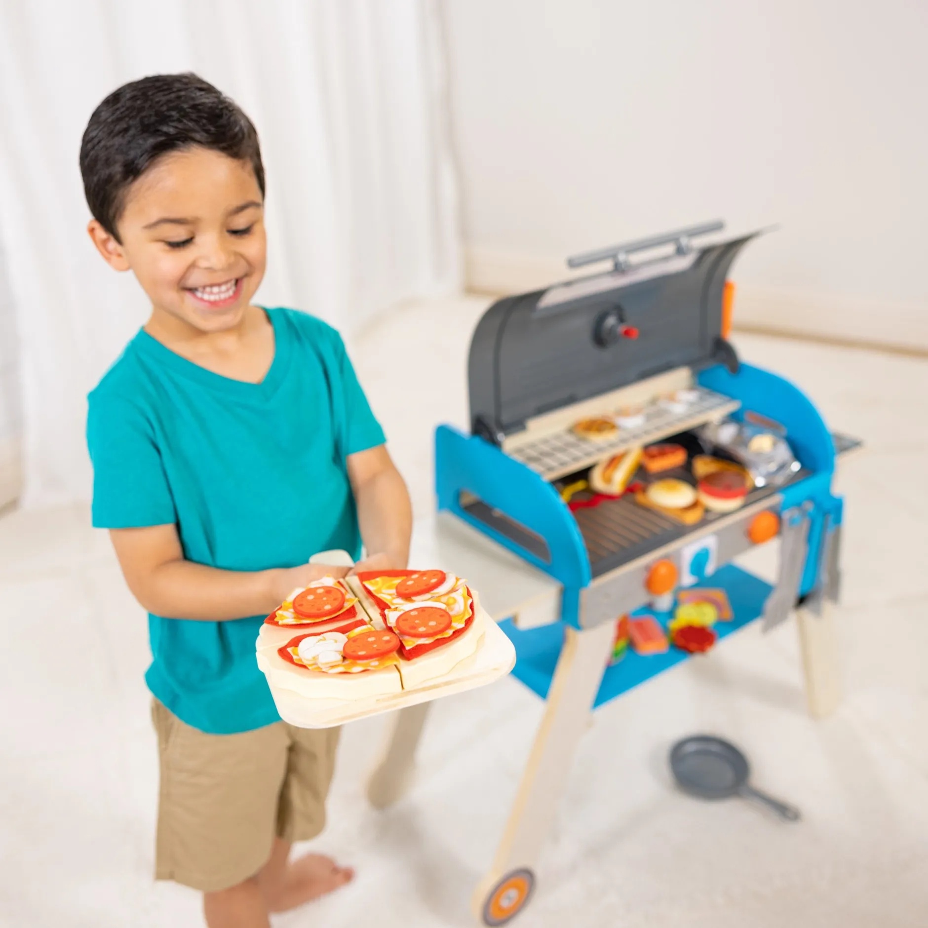 Play Food & Play Sets>Melissa & Doug Deluxe Grill & Pizza Oven Play Set