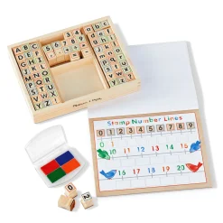 Craft & Stamp Kits>Melissa & Doug Deluxe Wooden Stamp Set - ABCs 123s
