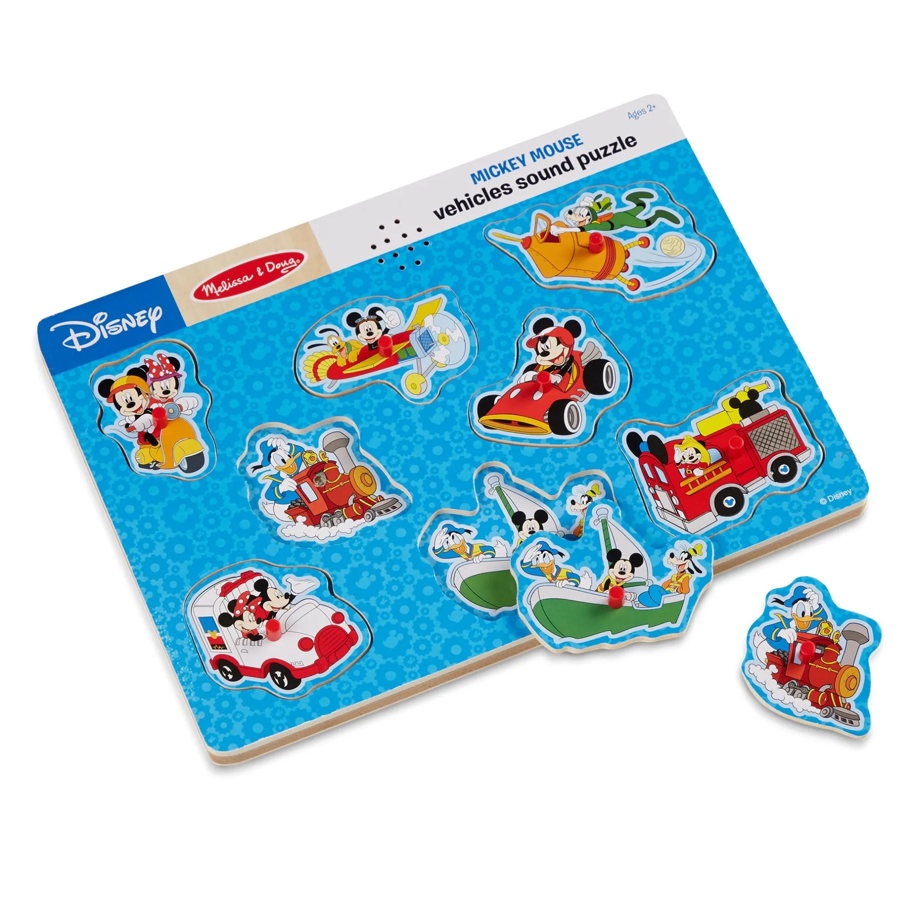 Vehicle & Train Puzzles>Melissa & Doug Disney Mickey Mouse & Friends Vehicles Sound Puzzle - 8 Pieces