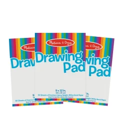 Easels & Art Supplies>Melissa & Doug Drawing Paper Pad (50 Sheets, 9 x 12 Inches) 3-Pack