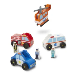 Vehicles & Trains>Melissa & Doug Emergency Vehicle Set