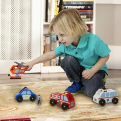 Vehicles & Trains>Melissa & Doug Emergency Vehicle Set