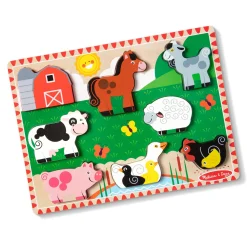 Animals & Nature Puzzles>Melissa & Doug Farm Animals Chunky Puzzle - 8 Pieces