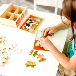 Animals & Nature Puzzles>Melissa & Doug Farm Animals Jigsaw Puzzles in a Box