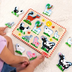 Animals & Nature Puzzles>Melissa & Doug Farm Animals Sound Puzzle - 8 Pieces