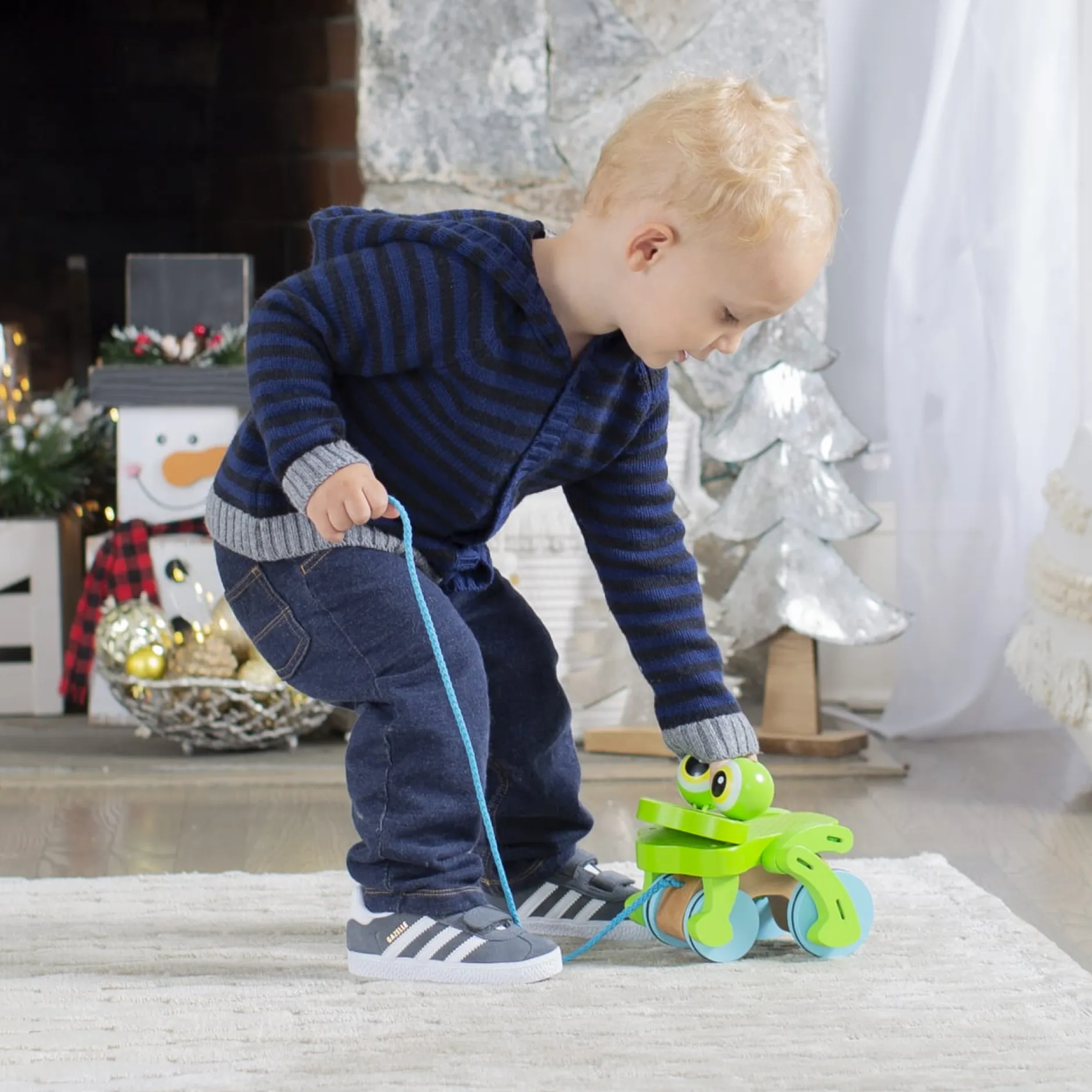 Motor Skills>Melissa & Doug First Play Frolicking Frog Wooden Pull Toy