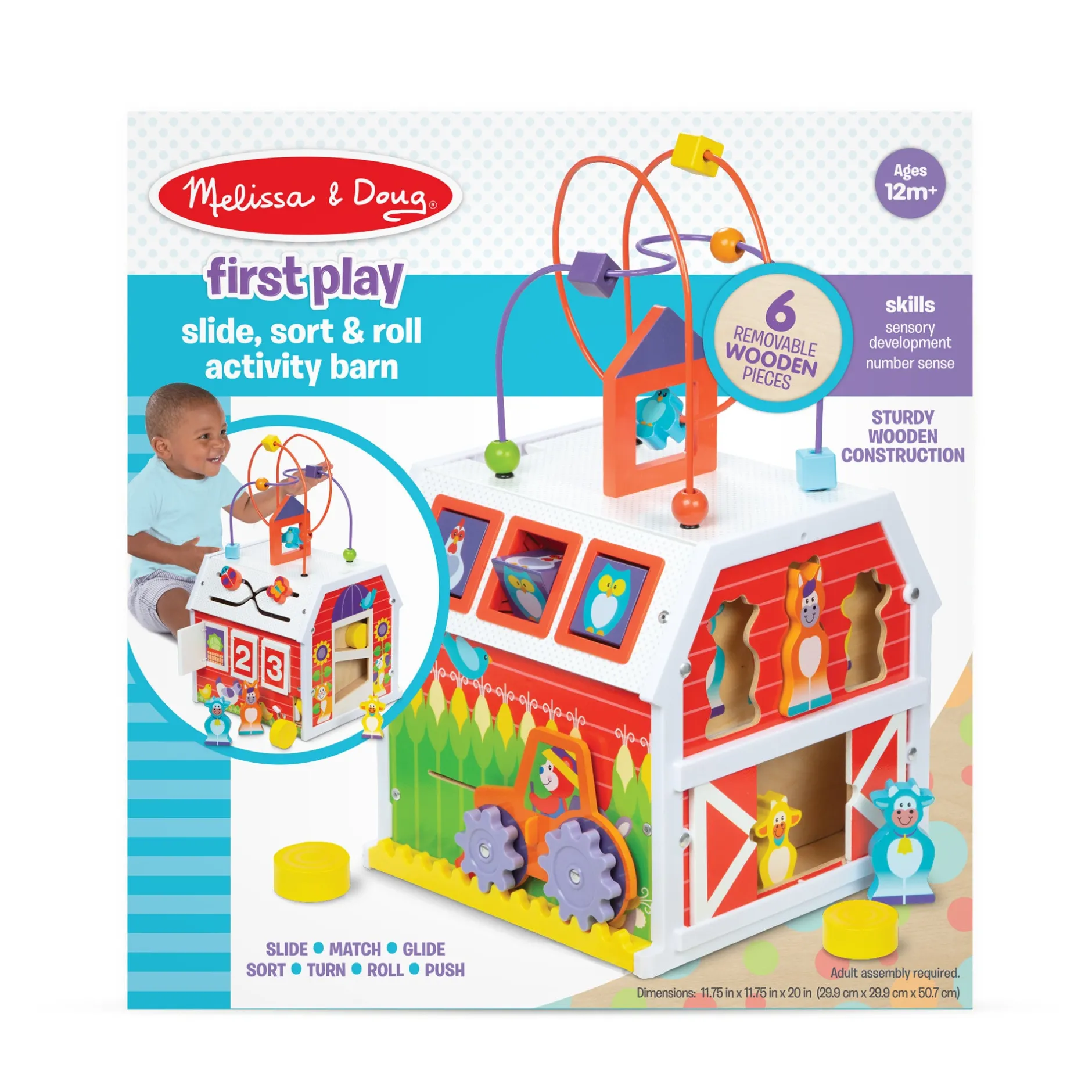 Motor Skills>Melissa & Doug First Play Slide, Sort & Roll Activity Barn