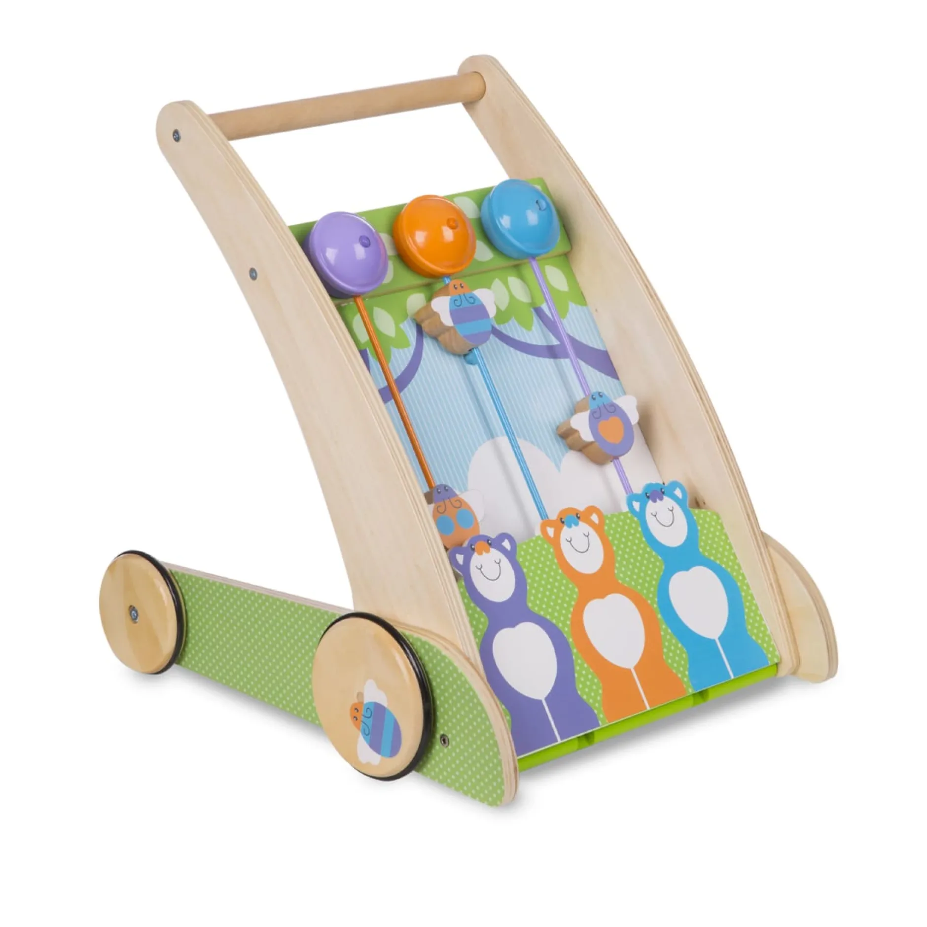 Motor Skills>Melissa & Doug First Play Wooden Ring and Ding Forest Friends Push Toy