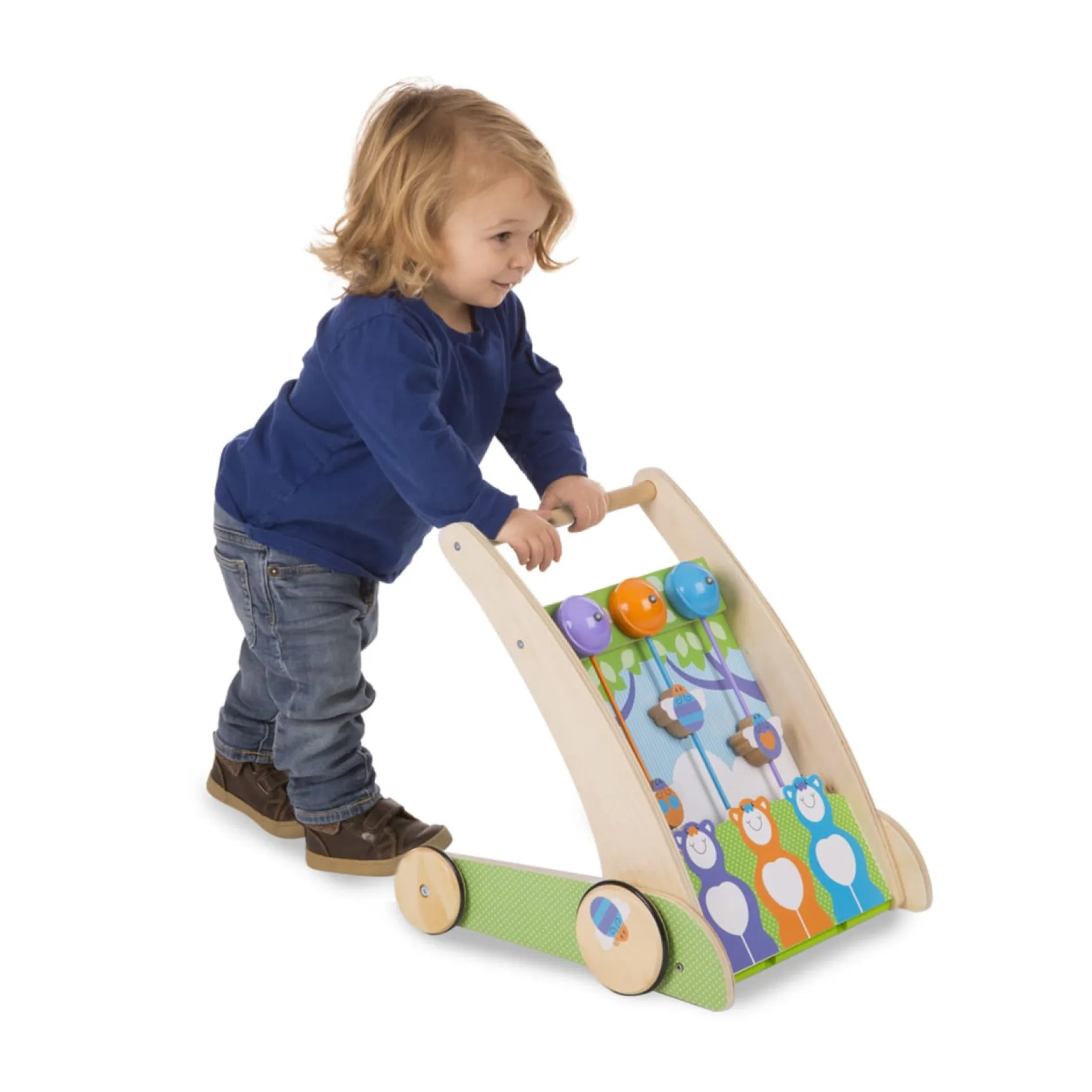 Motor Skills>Melissa & Doug First Play Wooden Ring and Ding Forest Friends Push Toy