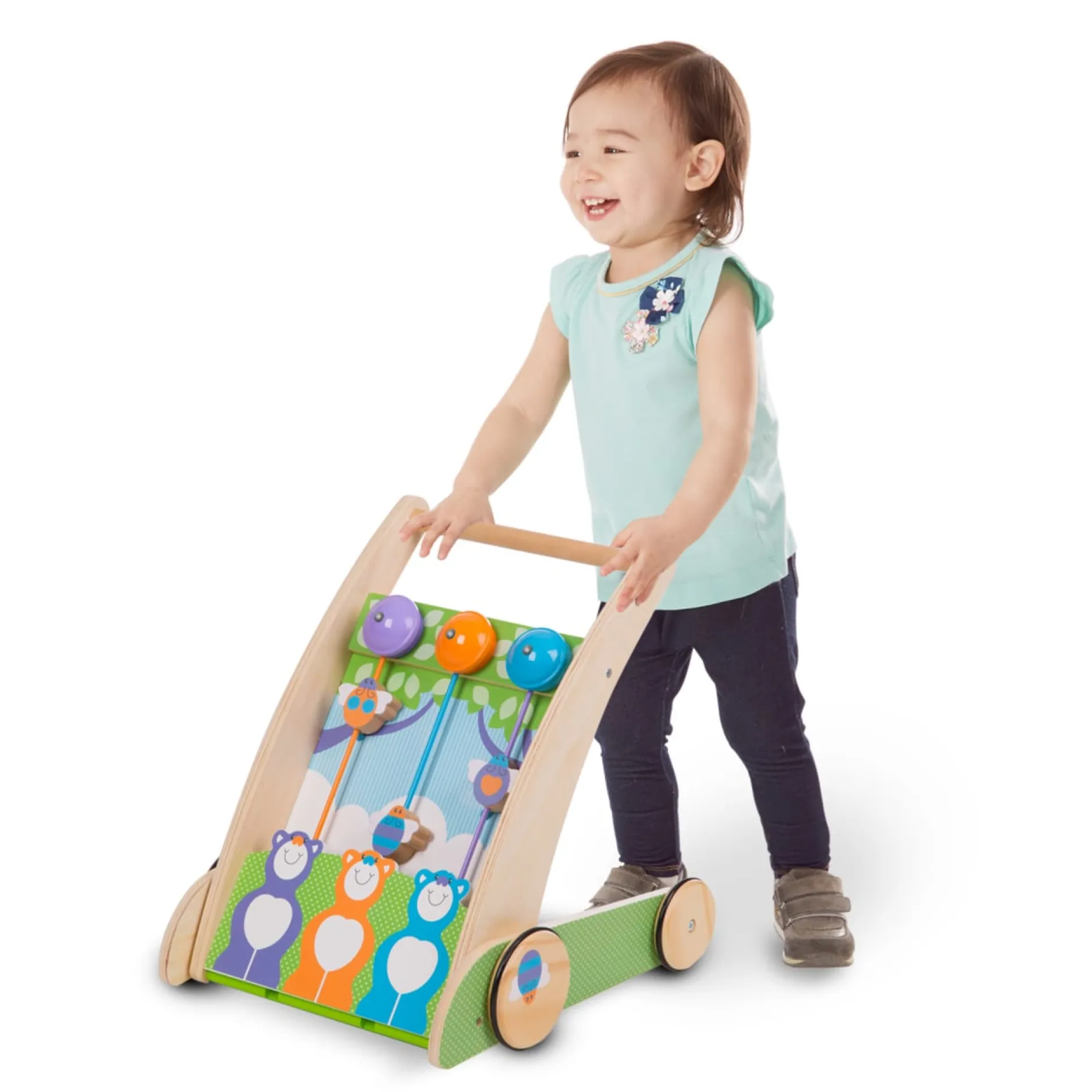 Motor Skills>Melissa & Doug First Play Wooden Ring and Ding Forest Friends Push Toy