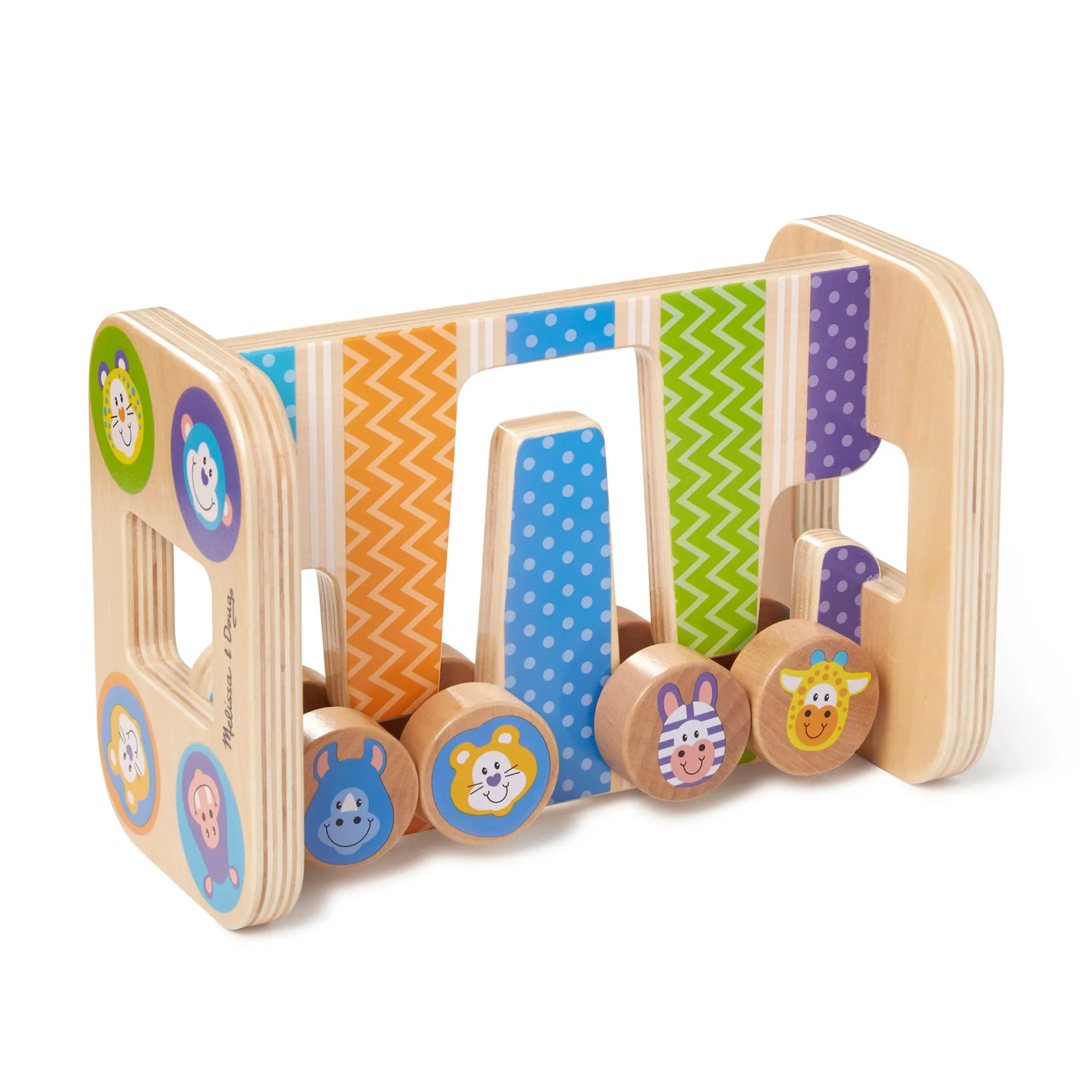 Motor Skills>Melissa & Doug First Play Wooden Safari Zig-Zag Tower
