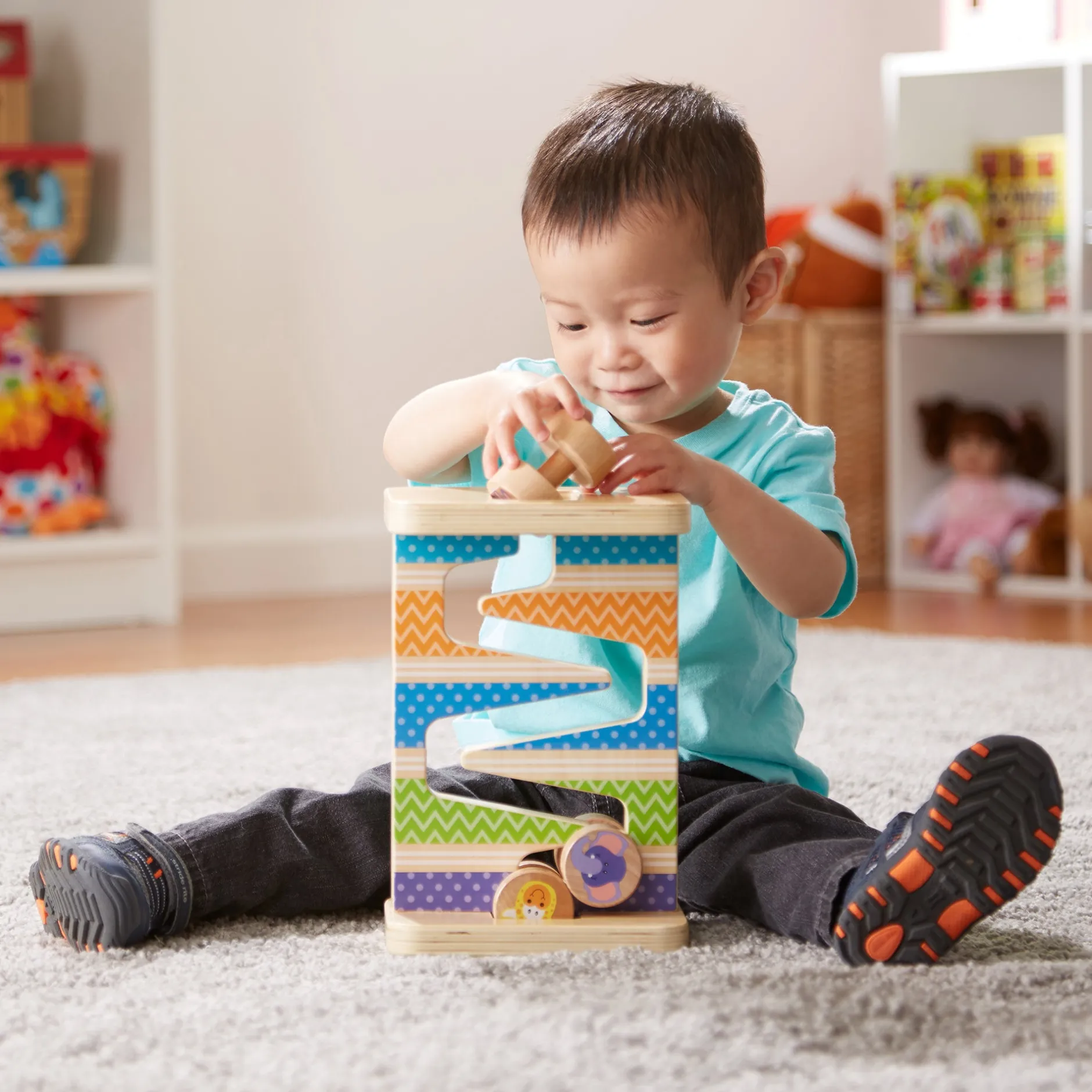 Motor Skills>Melissa & Doug First Play Wooden Safari Zig-Zag Tower