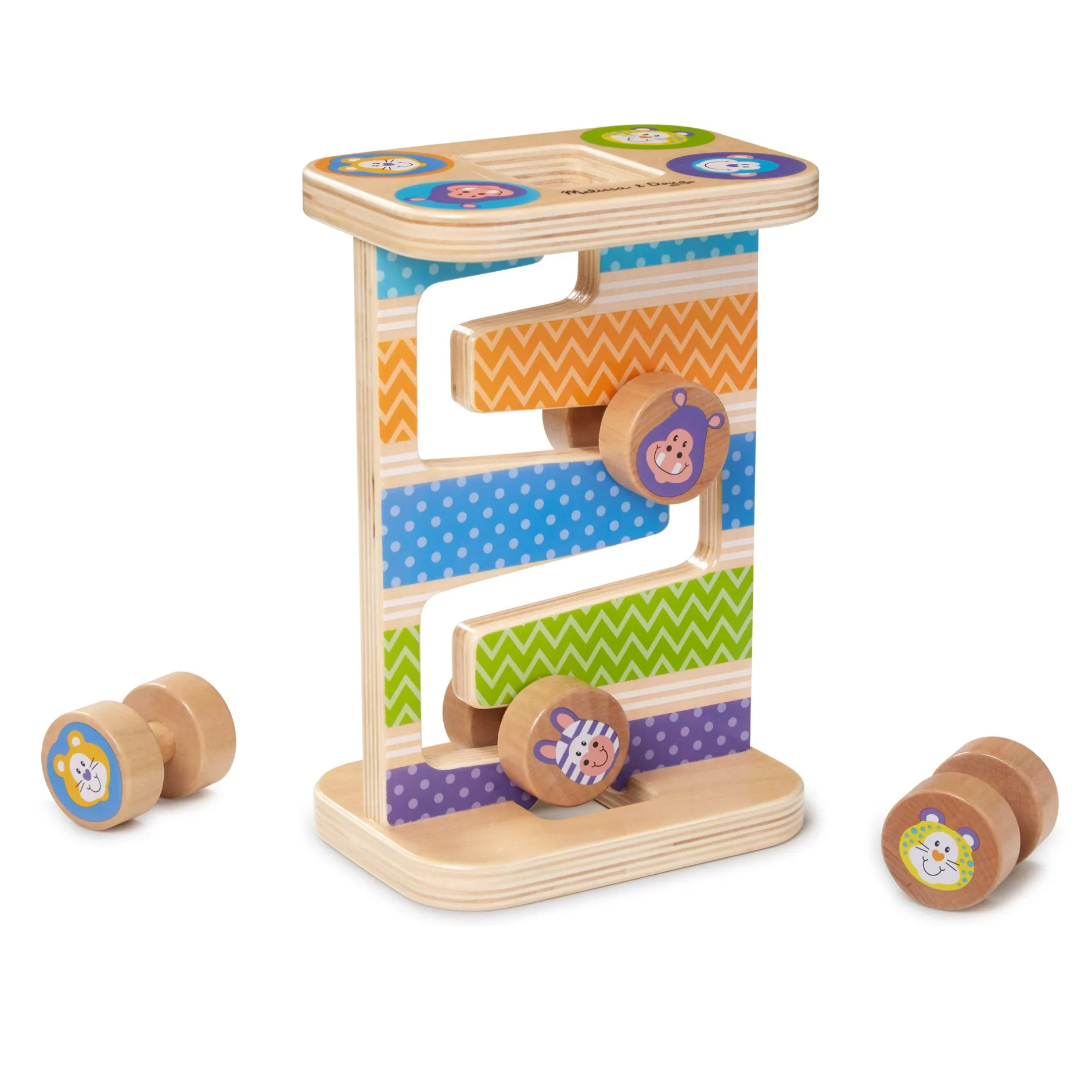 Motor Skills>Melissa & Doug First Play Wooden Safari Zig-Zag Tower