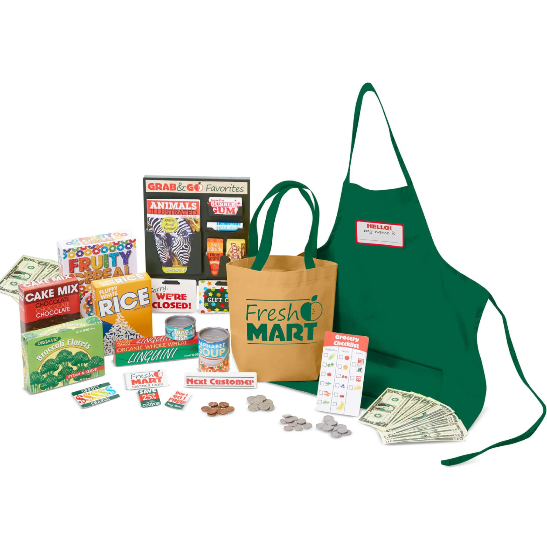 Dress Up|Play Food & Play Sets>Melissa & Doug Fresh Mart Grocery Store Companion Collection