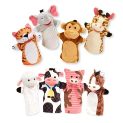 Plush>Melissa & Doug Hand Puppet 2-Pack: Farm Friends, Zoo Friends