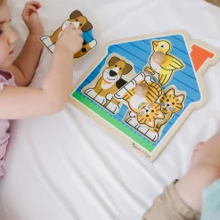Animals & Nature Puzzles>Melissa & Doug House Pets Jumbo Knob Puzzle - 3 Pieces