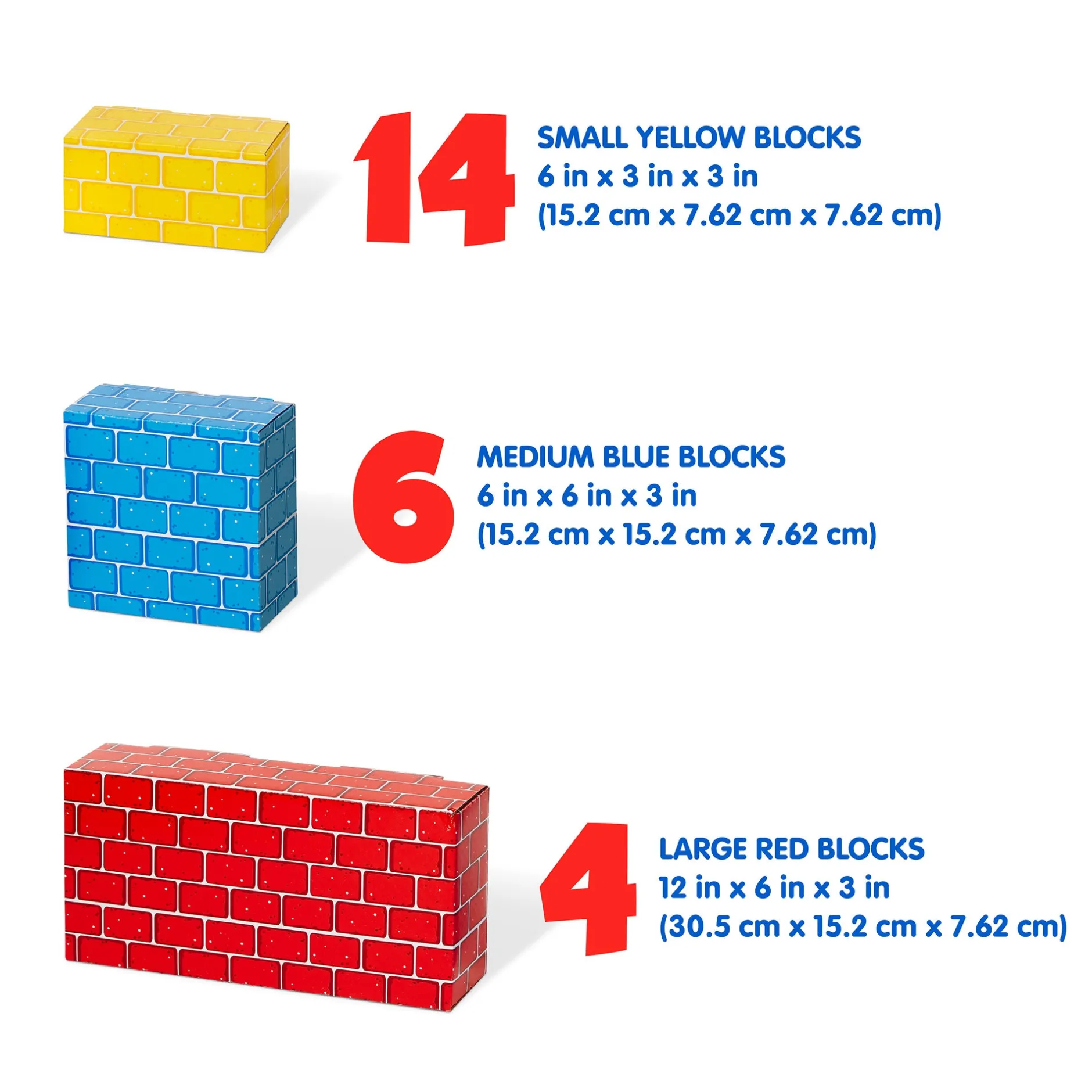 Motor Skills|Blocks & Stacking>Melissa & Doug Jumbo Cardboard Blocks - 24 Pieces