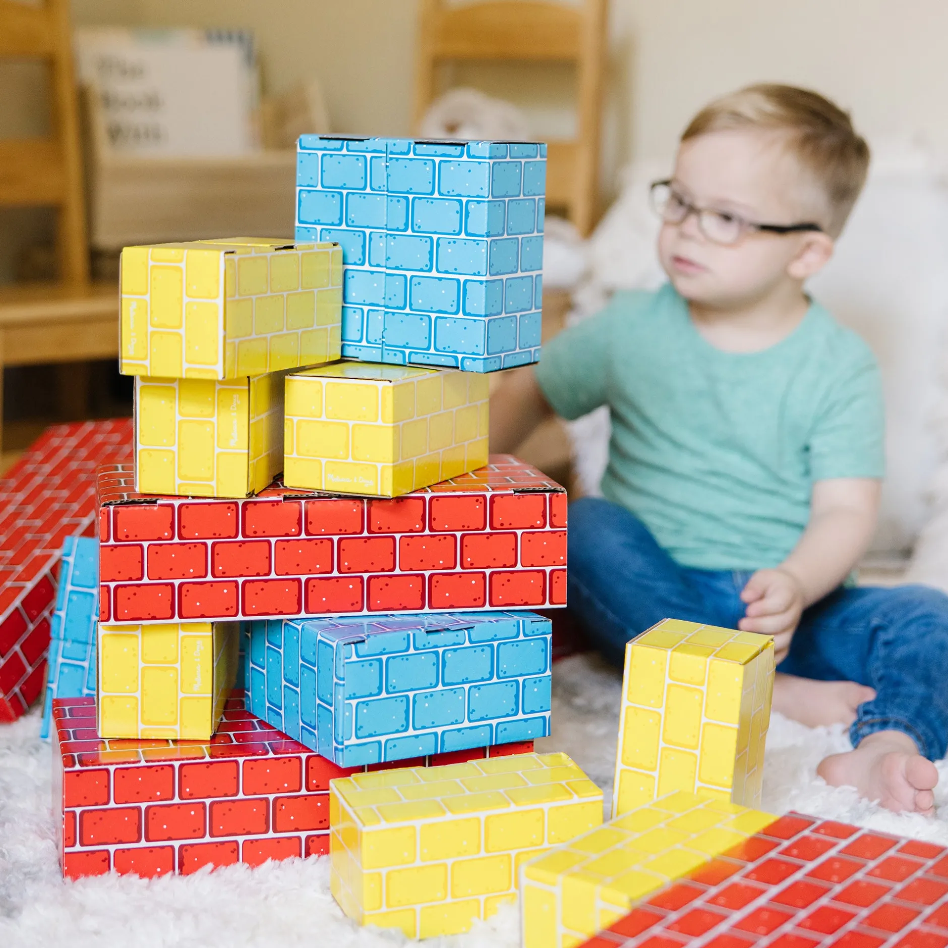 Motor Skills|Blocks & Stacking>Melissa & Doug Jumbo Cardboard Blocks - 24 Pieces