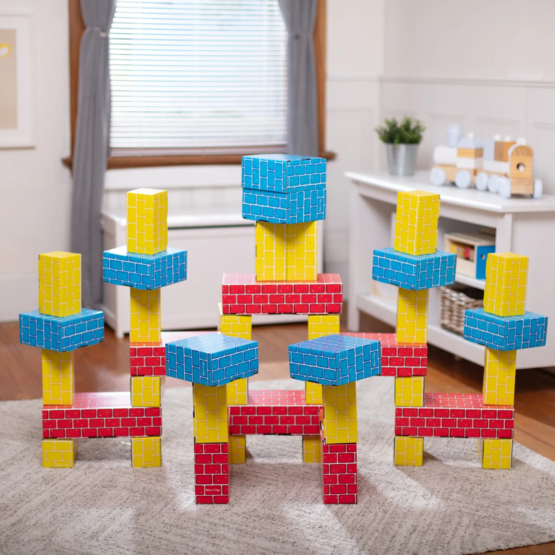 Motor Skills|Blocks & Stacking>Melissa & Doug Jumbo Cardboard Blocks - 24 Pieces