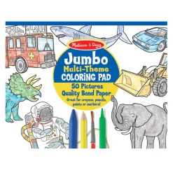 Activity Books>Melissa & Doug Jumbo 50-Page Kids' Coloring Pad - Space, Sharks, Sports, and More