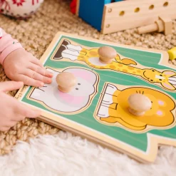 Animals & Nature Puzzles>Melissa & Doug Jungle Friends Jumbo Knob Puzzle - 3 Pieces