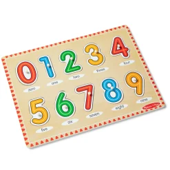 Alphabet & Counting Puzzles>Melissa & Doug Lift & See Numbers Peg Puzzle - 10 Pieces