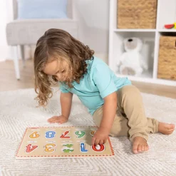 Alphabet & Counting Puzzles>Melissa & Doug Lift & See Numbers Peg Puzzle - 10 Pieces