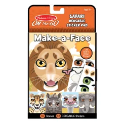 Stickers & Sticker Books>Melissa & Doug Make-a-Face – Safari Reusable Sticker Pad – On the Go Travel Activity