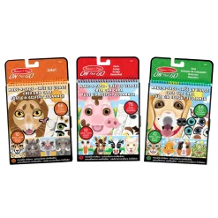 Stickers & Sticker Books>Melissa & Doug Make-A-Face Reusable Sticker Pad 3-Pack: Safari, Farm, Pets
